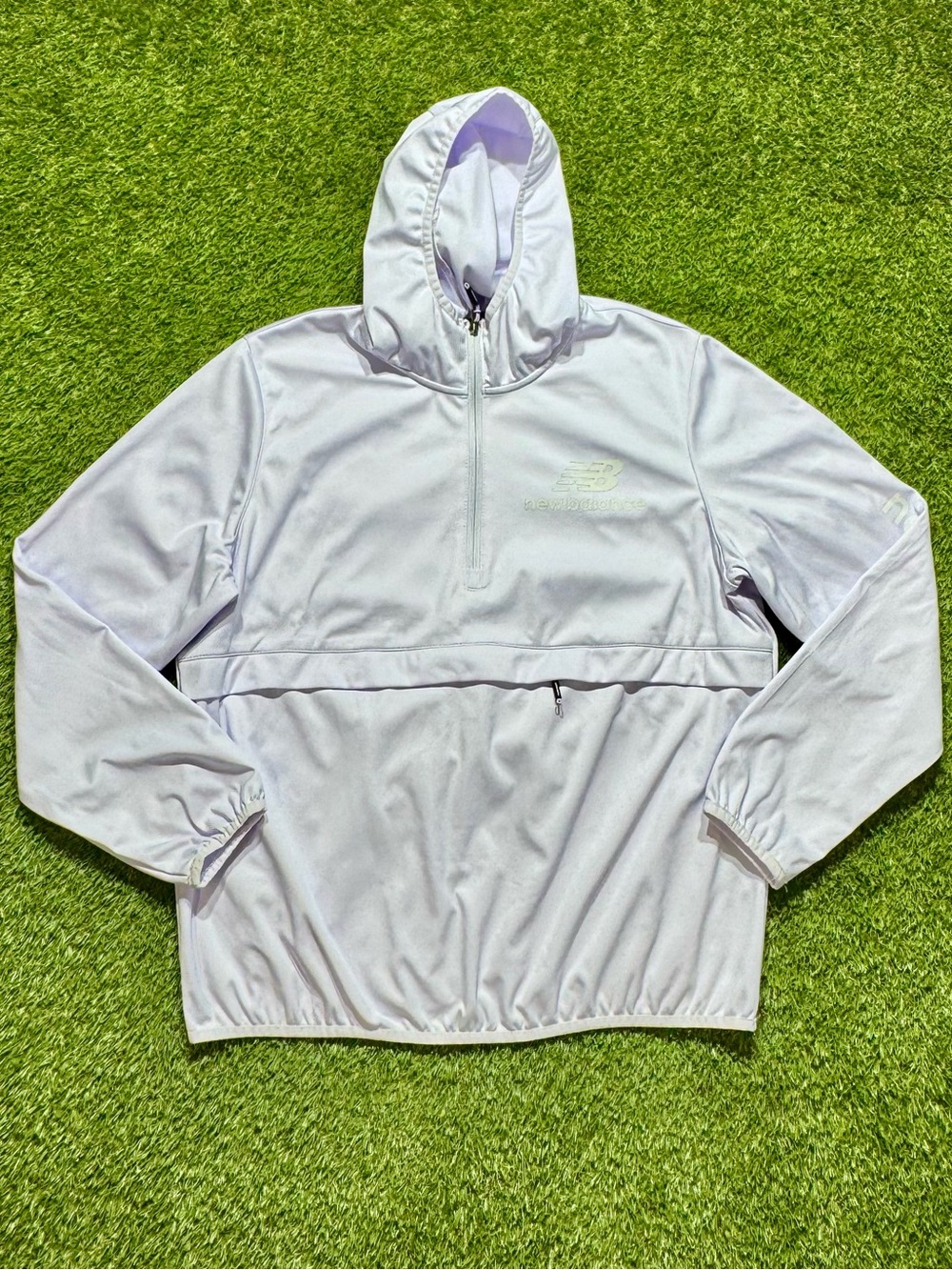 New Balance Half Zip Pullover Jacket Men’s 2XL White Hooded Running Activewear